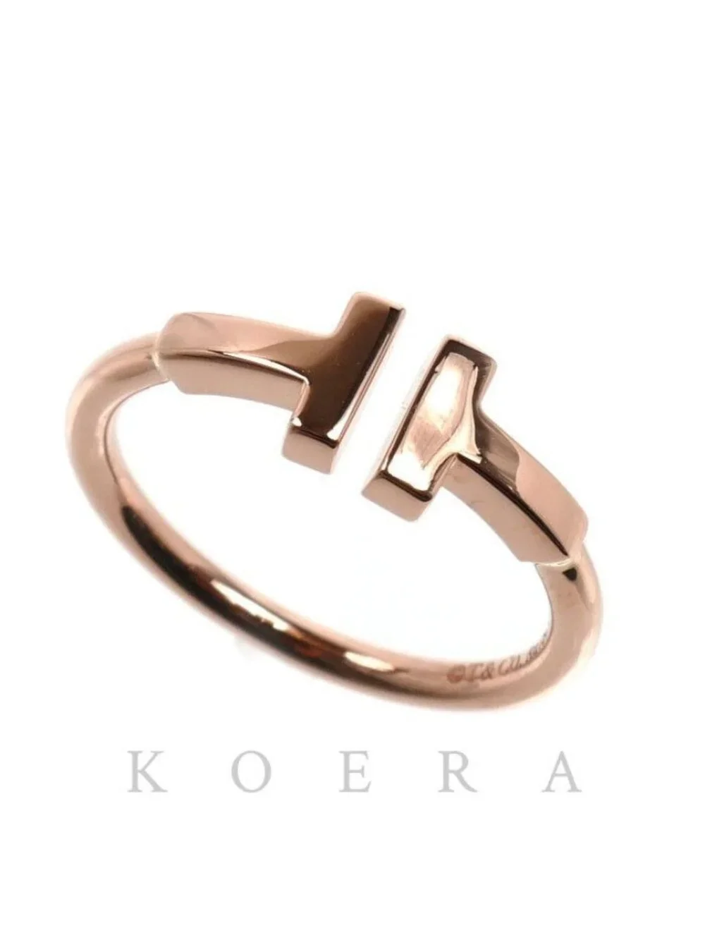 Tiffany & Co 18K Pink Gold T Wire Ring Vintage